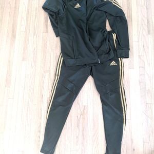 Adidas track suit Gold and green